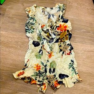 New tropical beach romper coverup small